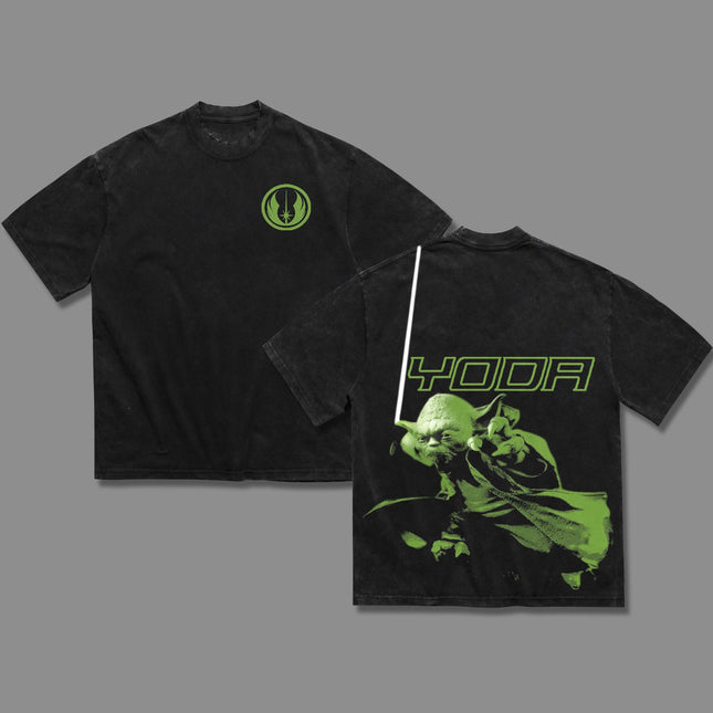 Yoda Jedi Master Star wars Washed T-Shirt 100% Cotton