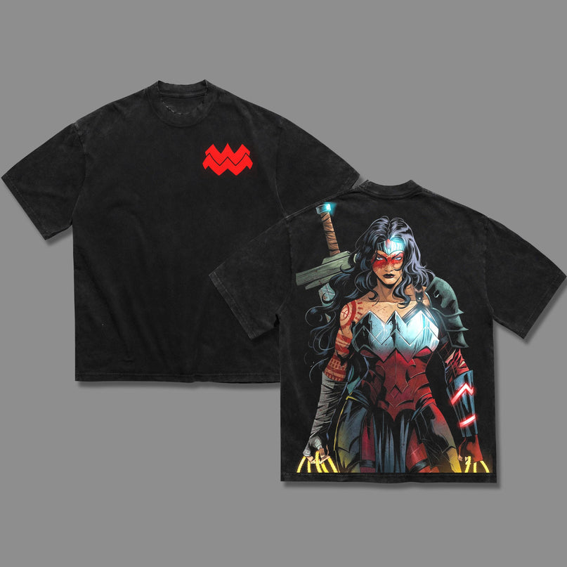 Absolute Wonder Women DC Comic Washed T-Shirt 100% Cotton