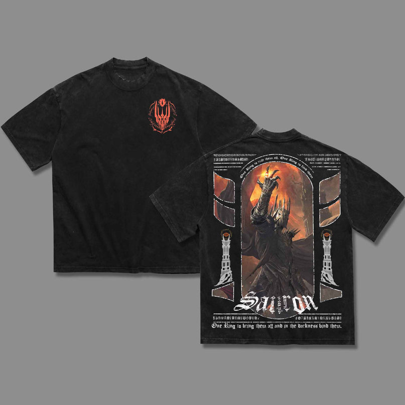 Lord Sauron The Lord of the Rings Washed T-Shirt 100%