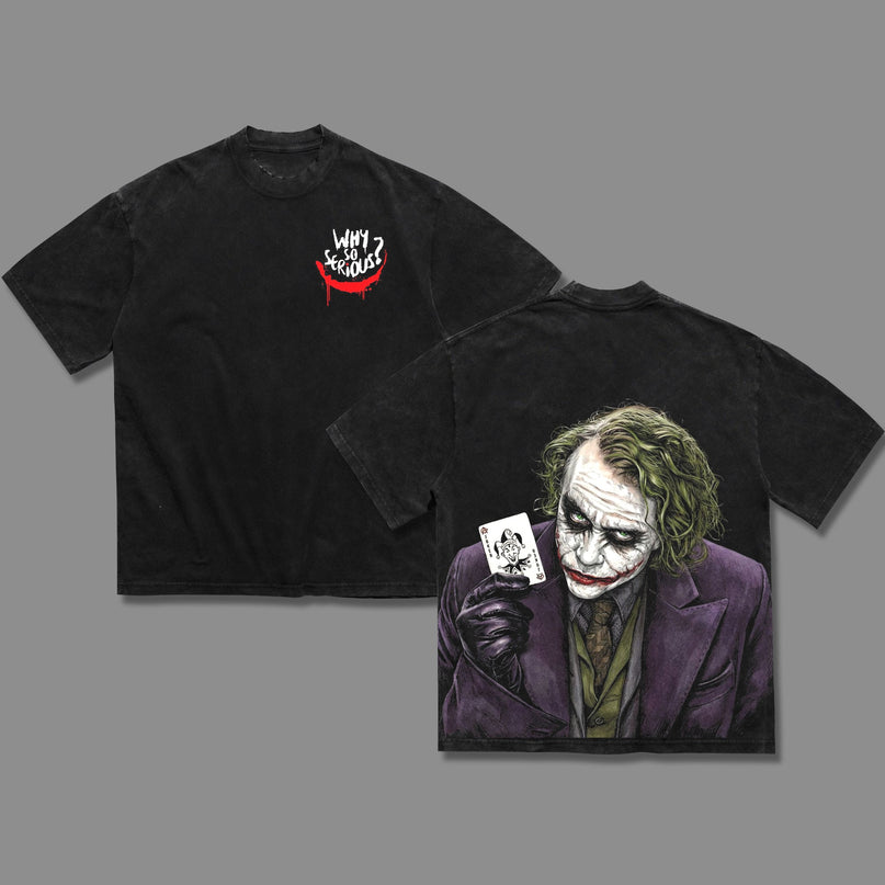Joker The Dark Knight DC Washed T-Shirt 100% Cotton
