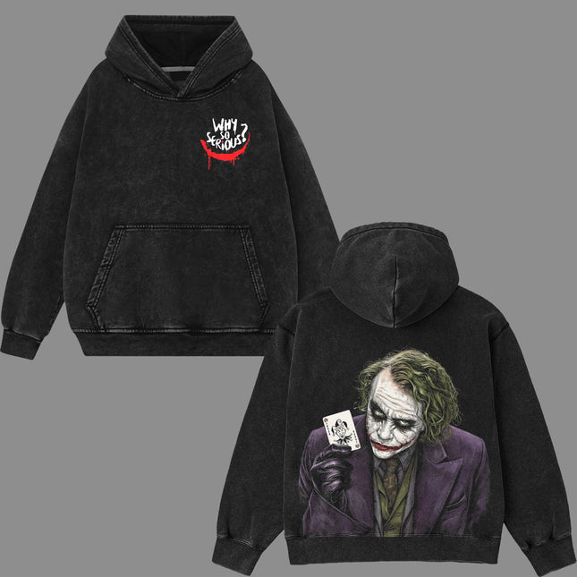 Joker The Dark Knight DC Washed T-Shirt 100% Cotton