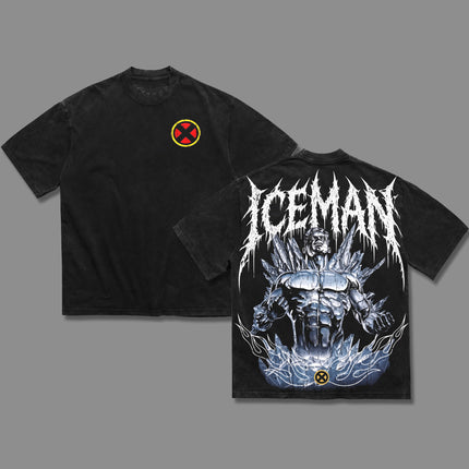 Ice Man X-Men Marvel Comic Washed T-Shirt 100% Cotton
