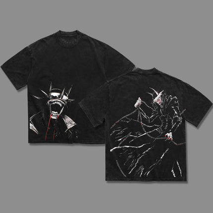 Batman Who Laugh V2 The Darkest Knight DC Comic Washed T-Shirt 100% Cotton