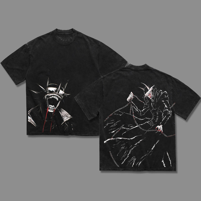 Batman Who Laugh V2 The Darkest Knight DC Comic Washed T-Shirt 100% Cotton