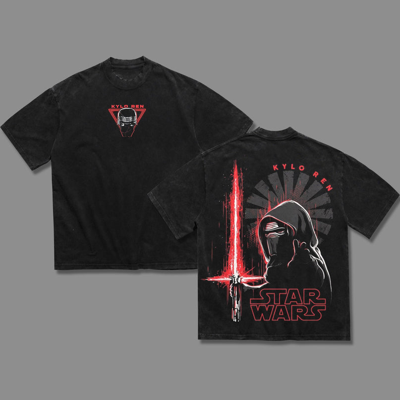 Kylo Ren Ben Solo Star wars Washed T-Shirt 100% Cotton