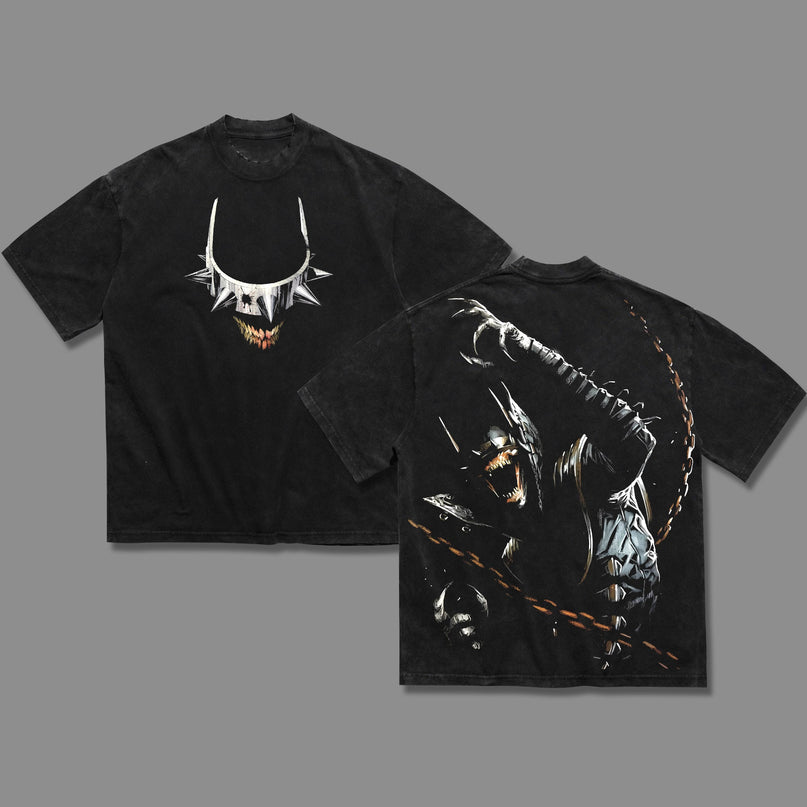 Batman Who Laugh The Darkest Knight DC Comic Washed T-Shirt 100% Cotton