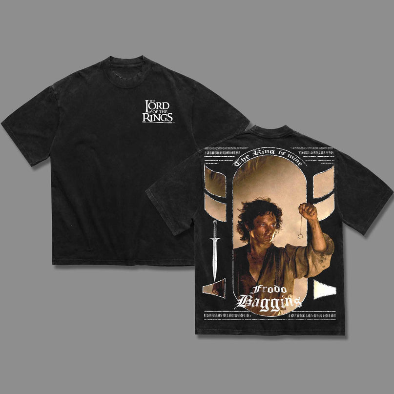 Frodo Baggins The Lord of the Rings Washed T-Shirt 100% Cotton