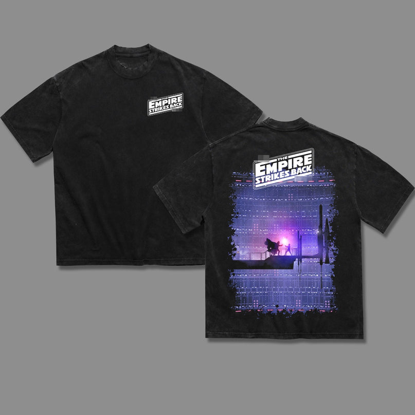 Luke Skywalker VS Darth Vader Star wars Empire Strikes Back Washed T-Shirt 100% Cotton)