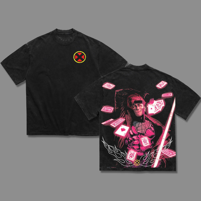 Gambit  X-Men Marvel Comic Washed T-Shirt 100% Cotton