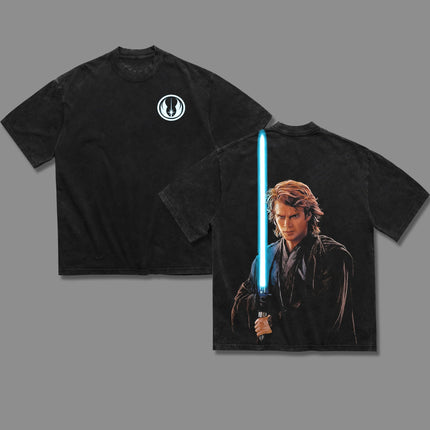 Anakin Skywalker Jedi Darth Vader Star wars Revenge of the Sith Washed T-Shirt 100% Cotton