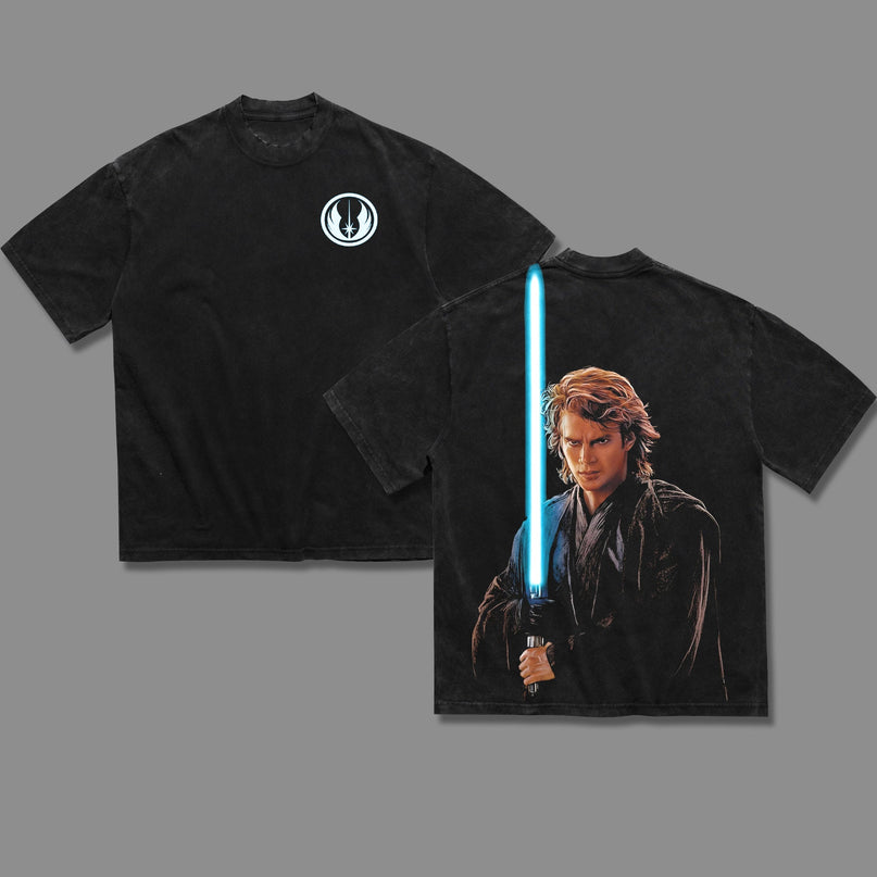 Anakin Skywalker Jedi Darth Vader Star wars Revenge of the Sith Washed T-Shirt 100% Cotton