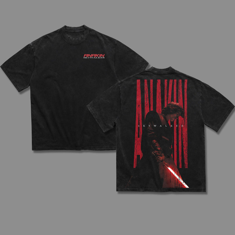 Anakin Skywalker Sith V2 Darth Vader Star wars Revenge of the Sith Washed T-Shirt 100% Cotton