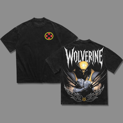 Wolverine Logan X-Men Marvel Comic Washed T-Shirt 100%